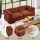 Artiss Convertible Folding Sofa Bed Orange - 2-Seater Corduroy, Steel Frame, 180x200cm, Supports 300kg, Non-Slip Design