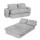 Artiss 200cm Convertible Folding Sofa Bed, 30D High-Density Foam Boneless Corduroy Couch, Grey Lounger for Living Room