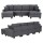 Artiss Modular U-Shaped Sectional Storage Sofa Grey Faux Linen with Movable Ottomans and Deep Seating