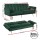 Artiss 3 Seater Velvet Sofa Bed Couch, Convertible Lounge, Adjustable Arm Recliner, Modern Green, 207cm, 300kg