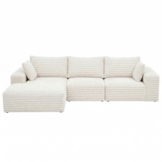 Artiss 3-Seater Modular Boneless L-Shaped Sofa Bed Corduroy White 275x170cm Comfortable Supportive Cushioning Artiss 3-Seater Modular Boneless L-Shaped Sofa Bed Corduroy White 275x170cm Comfortable Supportive Cushioning