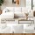 Artiss 3-Seater Modular Boneless L-Shaped Sofa Bed Corduroy White 275x170cm Comfortable Supportive Cushioning