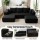 Artiss Modular Corduroy Sofa Bed 2-Seater Left Chaise with Ottoman Black Compressed Sectional Sofa Bed