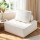 Artiss Floor Sofa Lounge Chair with Removable Pillow - Ergonomic, Bouclé Fabric, 86cm, Plush Cotton Backrest, White