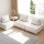 Artiss 3-Seater Bouclé Floor Sofa Lounge Chair with Removable Pillow, Plush Cotton Backrest, 86x86x76cm, White