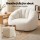 Artiss Shell-Shaped Boneless Couch Faux Fur Small Single Boneless Bean Bag Lounge Chair White 130x112x74cm