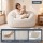 Artiss Shell-Shaped Boneless Couch Faux Fur Small Single Boneless Bean Bag Lounge Chair White 130x112x74cm