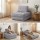 Artiss 1 Seater Corduroy Convertible Sofa Bed Grey Boneless Pull-Out Couch Removable Cover 81x90x40cm
