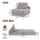 Artiss 1 Seater Corduroy Convertible Sofa Bed Grey Boneless Pull-Out Couch Removable Cover 81x90x40cm