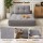 Artiss 1 Seater Corduroy Convertible Sofa Bed Grey Boneless Pull-Out Couch Removable Cover 81x90x40cm