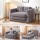 Artiss 2-Seater Corduroy Convertible Boneless Sofa Bed Grey Pull Out Couch with Pillows 140cm Wide