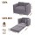Artiss 2-Seater Corduroy Convertible Boneless Sofa Bed Grey Pull Out Couch with Pillows 140cm Wide