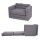 Artiss 2-Seater Corduroy Convertible Boneless Sofa Bed Grey Pull Out Couch with Pillows 140cm Wide