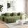 Artiss 300cm Modular Boneless Sofa Bed L Shaped Sectional Corduroy Green Spacious Convertible Comfort