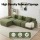 Artiss 300cm Modular Boneless Sofa Bed L Shaped Sectional Corduroy Green Spacious Convertible Comfort