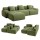 Artiss 300cm Modular Boneless Sofa Bed L Shaped Sectional Corduroy Green Spacious Convertible Comfort