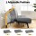 Artiss 1.9m 3-Seater Sofa Bed Grey with Innerspring Core Soft Fibre Wrap Adjustable Couch Futon 3-Position