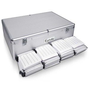 Embellir CD & DVD Storage Case, Aluminium, 1000 Disc Capacity, Silver, Durable & Lightweight with Lock & Key Security