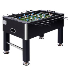 5FT Black Foosball Soccer Table Game for Home, MDF Board, Chrome Steel Rods, Cup Holders, 2 Balls, Family Party