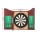 18" Sisal Dartboard and Wooden Cabinet Set with 6 Steel Darts, Rotating Score Ring, Staple-Free Divider, Brown