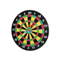 16" Magnetic Dartboard for Kids and Family, Safe Needleless Darts, Indoor Outdoor Game, Durable Plastic, Red Black