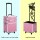 Embellir Makeup Case Beauty Trolley, Aluminium Frame, 35x25x75cm, Pink, 7-in-1 Portable Cosmetic Organiser with Wheels