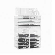 Embellir Acrylic Makeup Case, Clear Cosmetic Organizer with 12 Drawers, Portable Storage Box & Jewelry Holder