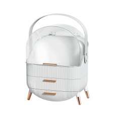 Embellir Makeup Case, Plastic, White, 25x18x34.5cm, Portable Cosmetic Organizer & Jewelry Holder with Lockable Design