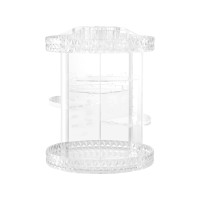 Embellir Makeup Case, Acrylic Rotating Cosmetic Organizer, Clear, 27x27x32.5cm, Large Capacity, 360° Access