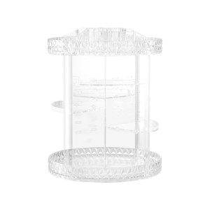Embellir Makeup Case, Acrylic Rotating Cosmetic Organizer, Clear, 27x27x32.5cm, Large Capacity, 360° Access