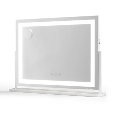 Embellir 80x58cm Makeup Mirror with LED Lights, 360° Rotatable Base, USB Port, Phone Holder, 10x Magnifier, Metal Frame