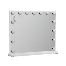 Embellir Makeup Mirror, Metal & MDF, 60x52cm, White, Hollywood Vanity with LED Light & 10x Magnification