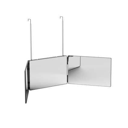 Embellir Trifold Mirror: Portable 360° 3-Way Telescoping Hook, 30x20cm Panels, Magnetic PP & Glass for DIY Styling