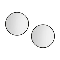 Embellir 2 Pack 50cm Round Wall Mirror, Black Framed Makeup Mirror for Bathroom, Premium MDF, Anti-Fog, Home Decor