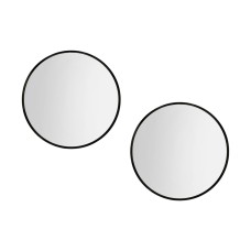 Embellir 2 Pack 50cm Round Wall Mirror, Black Framed Makeup Mirror for Bathroom, Premium MDF, Anti-Fog, Home Decor