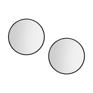 Embellir 2 Pack 50cm Round Wall Mirror, Black Framed Makeup Mirror for Bathroom, Premium MDF, Anti-Fog, Home Decor