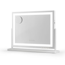 Embellir 58x46cm Makeup Mirror with LED Lights, 360° Rotatable Base, USB Port, 3 Colour Temps, Metal Frame & Magnifier