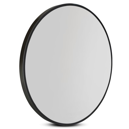 Embellir Round Wall Mirror, MDF Frame, 50cm, Black, Premium Clarity, Mist Removal, Home Decor, Bathroom Essential