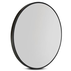 Embellir Wall Mirror, MDF Frame, 60cm Round, Black, Premium Clarity, Bathroom Decor, Mist Removal Feature