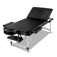 Zenses Professional Massage Table, Aluminium, 80cm Wide, Black - Portable 3 Fold Beauty Bed with Adjustable Features Zenses Professional Massage Table, Aluminium, 80cm Wide, Black - Portable 3 Fold Beauty Bed with Adjustable Features