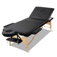 Zenses Portable Wooden Massage Table, 70cm, Black, Adjustable, Sturdy Frame, Includes Carry Bag & Disposable Covers