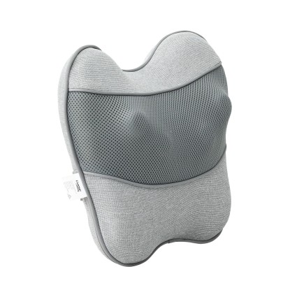 Livemor Back Massager with Heat USB Neck Shoulder Pillow 3-Speed Ergonomic Lumbar Support Portable Grey