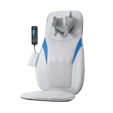 Livemor BIRO Full Back 3D Kneading Heating Massage Cushion - Ergonomic Neck, Adjustable Zones, Vibration, Grey 72cm