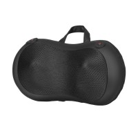Livemor Ultra Slim Shiatsu Neck & Back Massager with Heat, PU Leather, 3 Speeds, USB Charging, Black, 1-Year Warranty