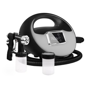 Alba Professional 700W Black HVLP Spray Tan Machine with Quiet Motor, Superfine Mist, Even Coverage, 200ml Cup, 3 Speeds