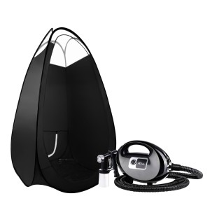 Alba HVLP Spray Tan Machine Kit with Pop Up Washable Tent, 500W Fixed Speed, 250ml Cup, 2.5m Hose, Black, 100x100x