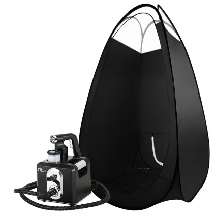 Alba. Professional Spray Tan Machine Kit with HVLP Gun, Heated 500W Motor, Black Tanning Tent, 8-Level Control