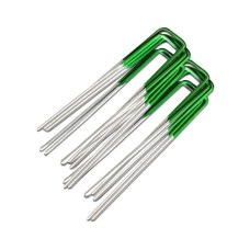 Prime Turf Artificial Grass Pins 50 Pack – 3mm Galvanised Steel U-Shape, 150mm Pegs for Turf, Weed Mat, Tent, Tarpaulin
