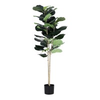 Artiss 150cm Fiddle Tree Artificial Plant UV Resistant Lifelike Faux Indoor Tree with Weighted Pot 1.5M