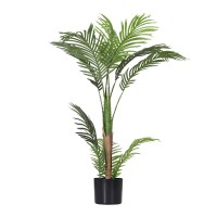 Artiss 100cm Artificial Palm Tree - Lifelike UV-Resistant Indoor Decor with Flexible Branches & Stable Cement Base